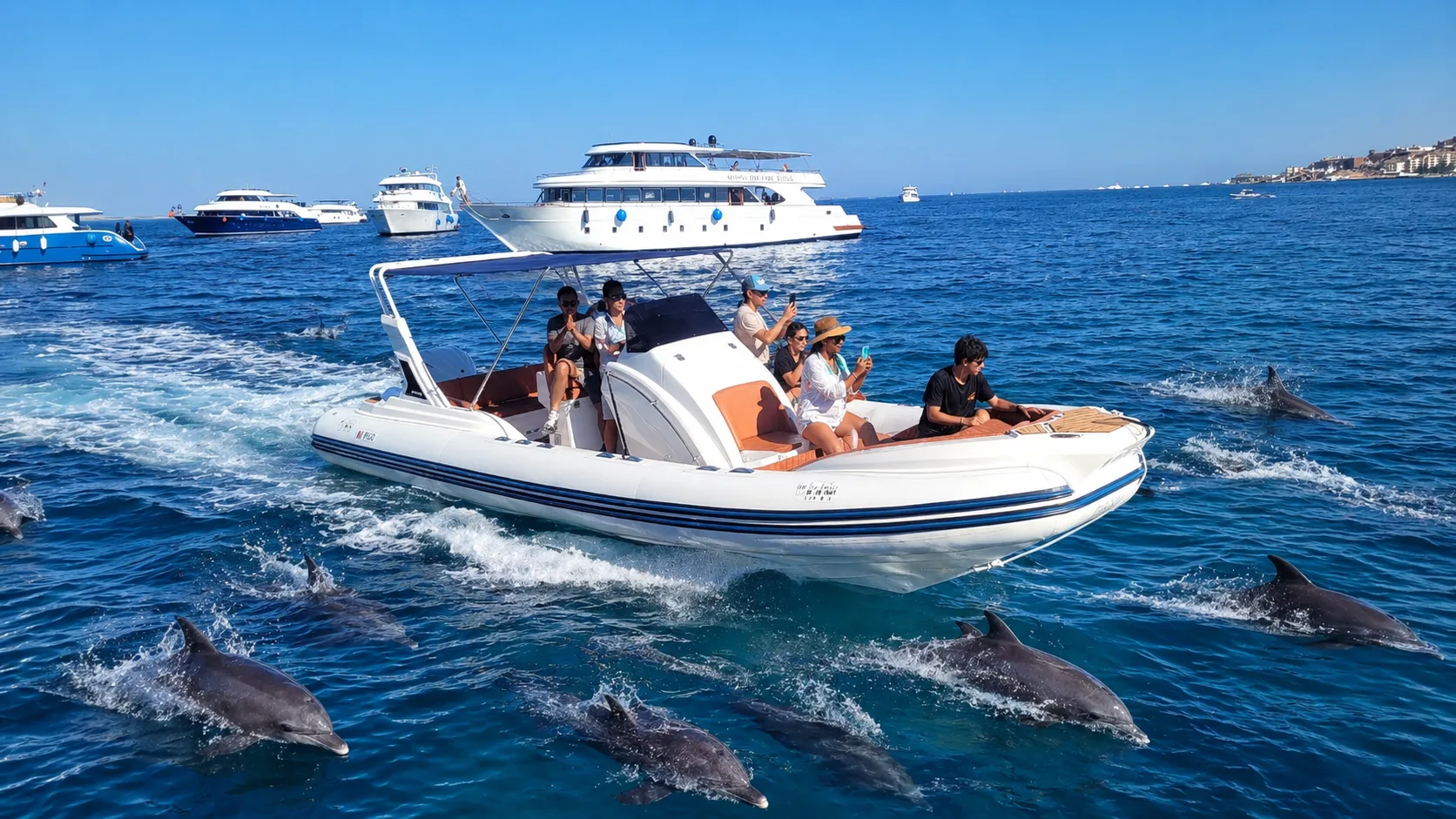 Hurghada: Speedboat, Dolphins, Snorkeling &  Islands
