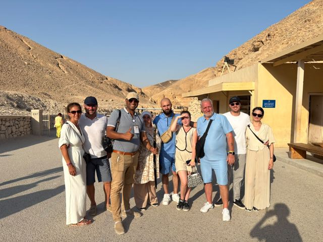 Our guide with guests in the Valley of the Kings